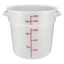 Winco Polypropylene White Round Storage Container, 18 Quart -- 6 per case.