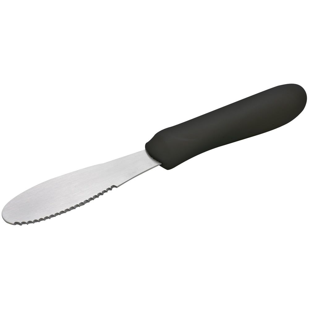 Winco Stainless Steel Satin Finish Sandwich Spreader With Black Polypropylene Handle, 3 5/8 X 1 1/4 Inch Blade -- 12 Per Case