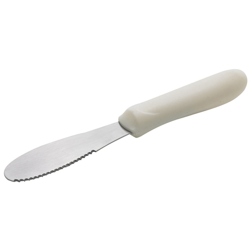Winco Stainless Steel Sandwich Spreader With White Polypropylene Handle, 3 5/8 X 1 1/4 Inch Blade -- 12 Per Case