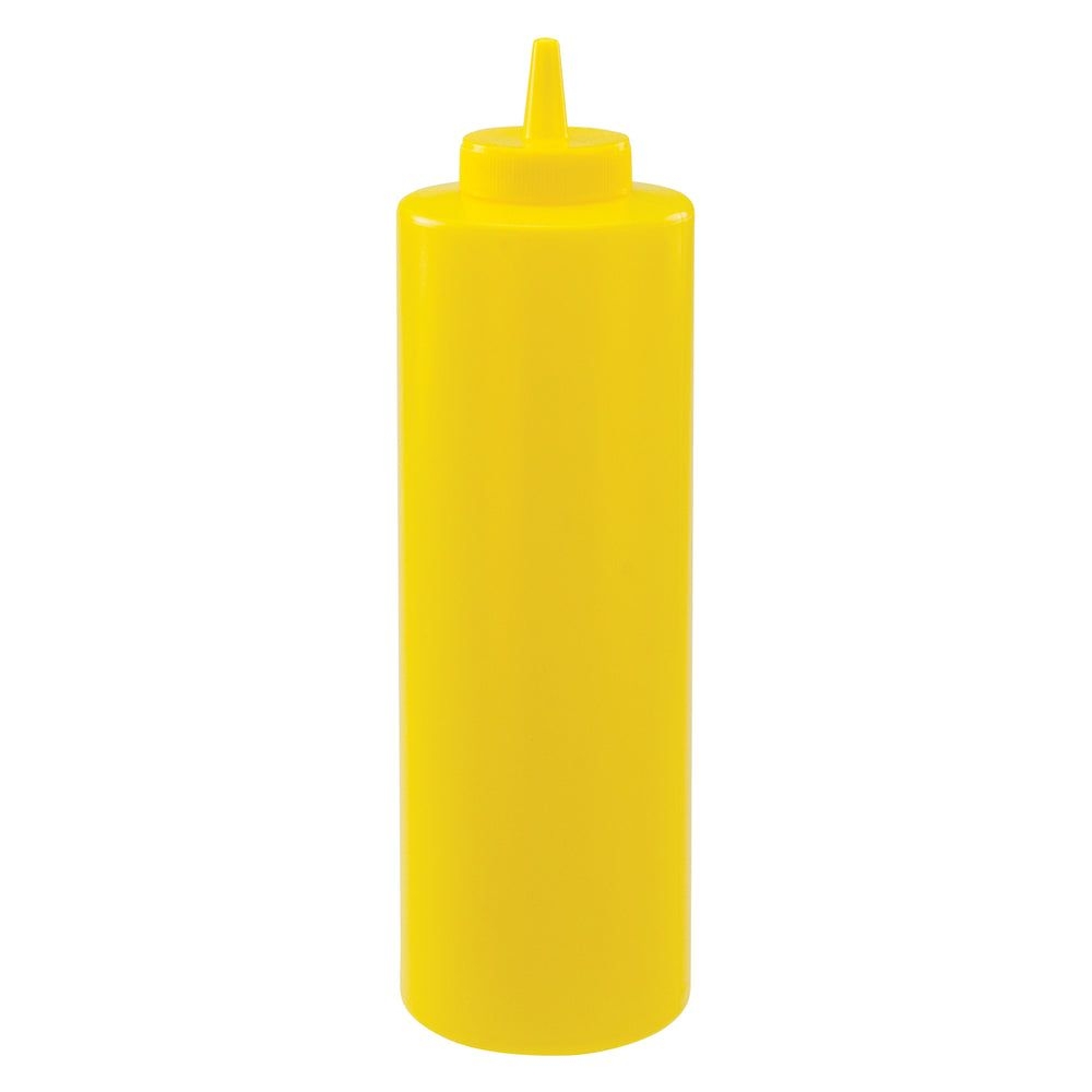 Winco Yellow Plastic Regular Squeeze Bottle, 24 Ounce Capacity -- 36 Per Case