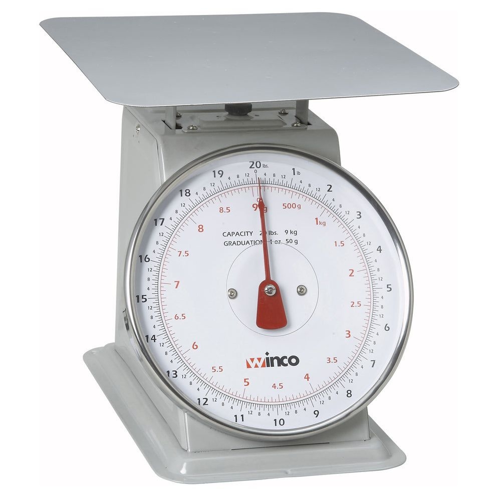 Winco Stainless Steel 8 Inch Dial Mechanical Receiving Scale, 20 Pound Capacity -- 2 Per Case