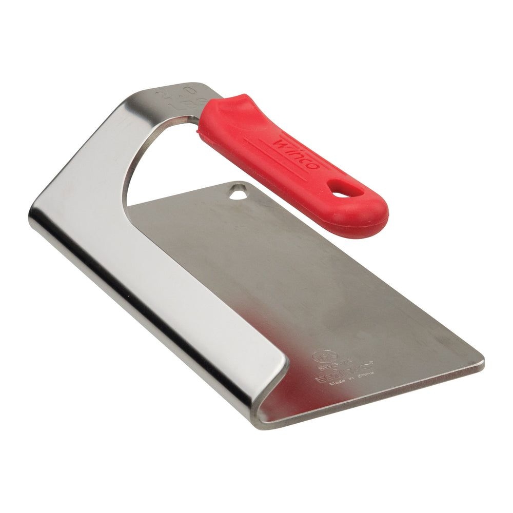 Winco 18/8 Stainless Steel One Piece Steak Weight With Red Silicone Sleeve, 4 X 7.5 Inch