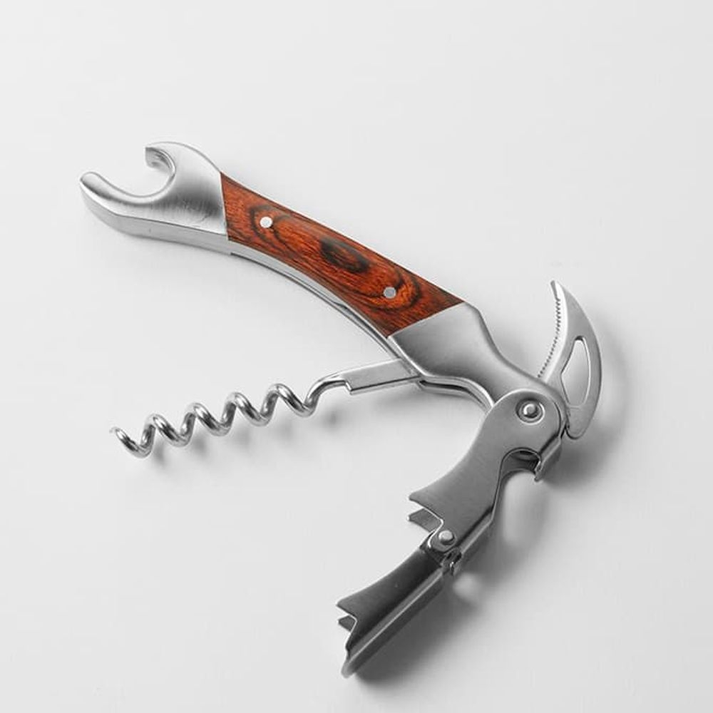 American Metalcraft Stainless Steel Top Shelf Corkscrew With Mahogany Wood Handle, 5-1/4 X 1-1/4 X 1/2 Inch-- 12 Per Case