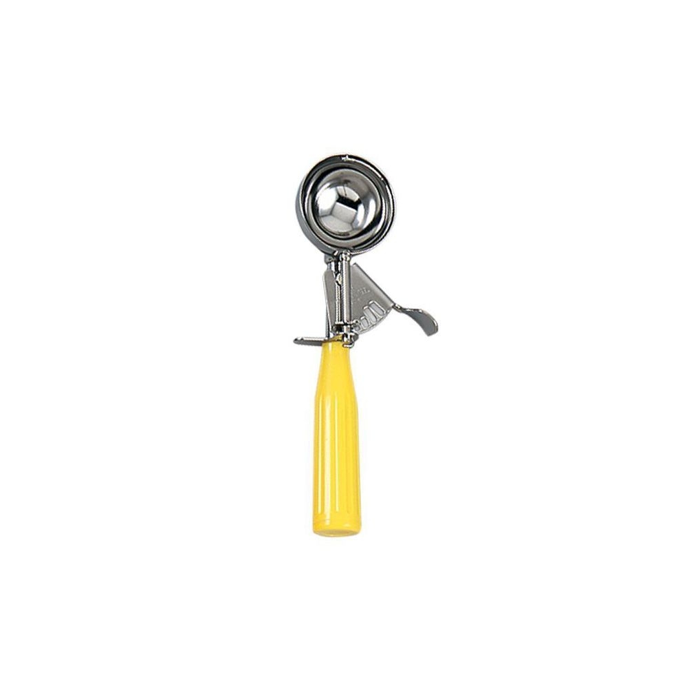 18/8 Stainless Steel Standard Size Disher with Yellow Handle