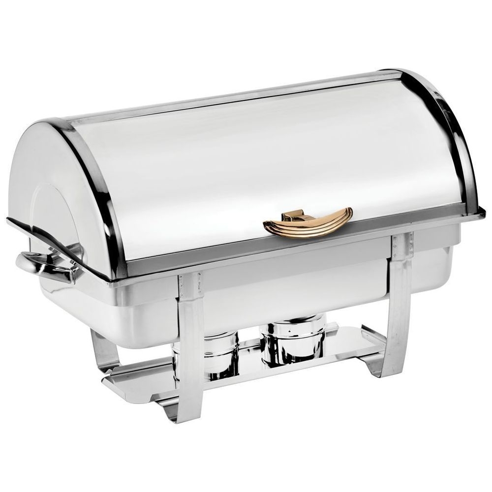 Browne 18/8 Stainless Steel Economy Roll Top Chafer, 9 Quart Capacity