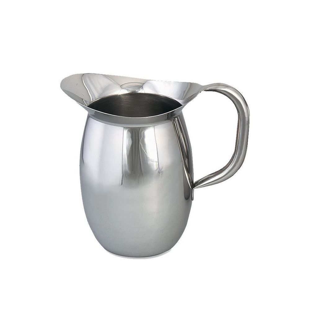Browne Stainless Steel Mirror Finish Bell Shaped Pitcher, 68 Ounce Capacity