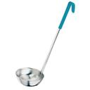 Stainless Steel One Piece Ladle with Teal Handle
