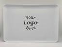 12 X 18 High Impact Polystyrene White Serving Tray with 1 COLOR Custom Logo