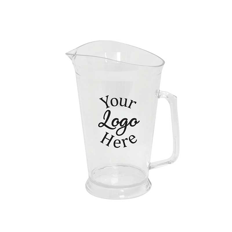 Clear Crystal Styrene Pitcher with 1 COLOR Custom Logo