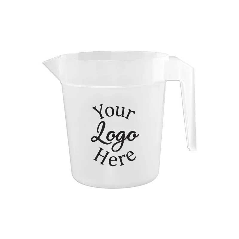 Lesko Natural Polypropylene Stackable Pitcher With 1 Color Custom Logo, 32 Ounce -- 72 Per Case