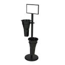 Black Floral Stand with 2 Plastic Vase and Sign Frame