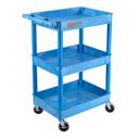 Luxor Blue Tub Cart with Three Shelves, 24 x 18 x 39.25 inch Height