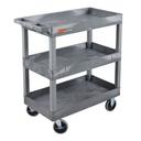 Luxor Gray Heavy Duty Three 32 x 18 inch Tub Shelves Cart
