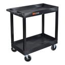Luxor Black Heavy Duty Two 32 x 18 inch Tub Shelves Cart